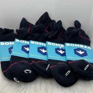 Bombas unisex ankle Navy Socks in large 5 pack